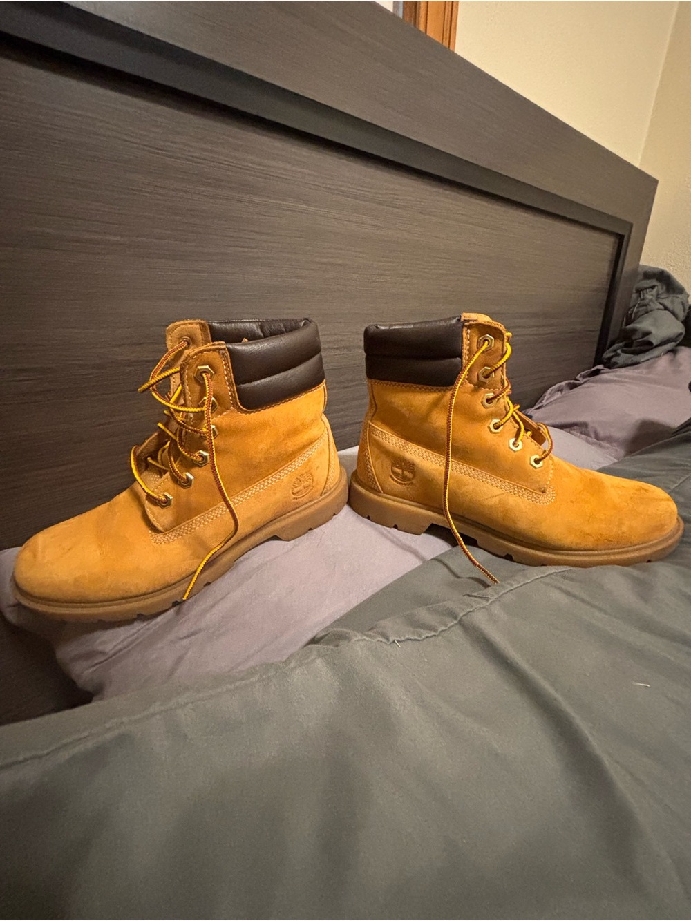 Timberland Women’s Wheat Nubuck Lace-Up Boots with Dark Collar